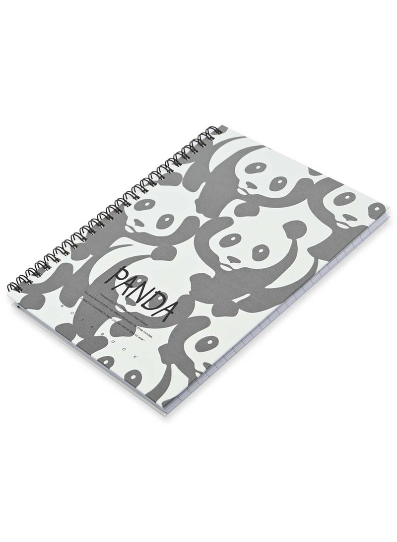 FIS Pack Of 5 Spiral Hard Cover Notebook, 96 Sheets A5 Panda Design 2 -FSNBSHCA596-PAN2 - Image 1