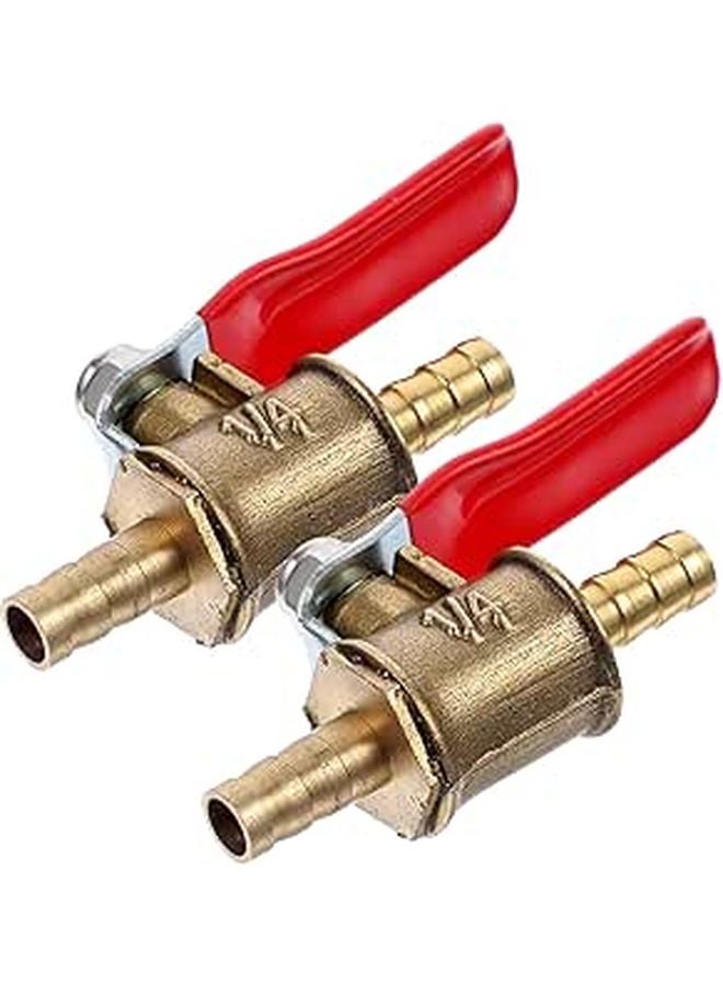 2Pcs 6mm Copper Ball Valve Shut Off Valve with Internal External Threads Heavy Duty - Image 1