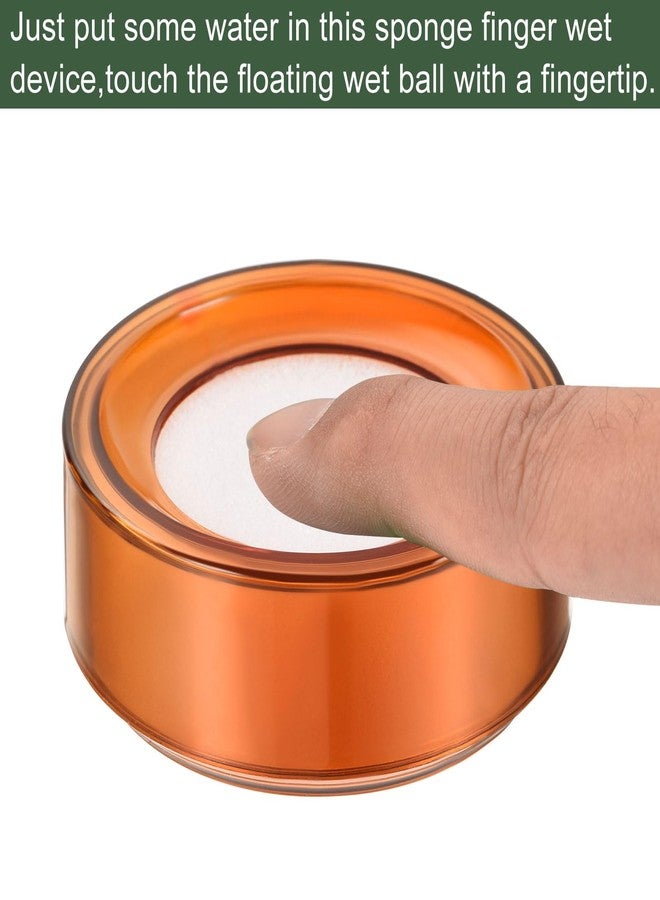 YOKIVE 2 Pcs Finger Wet Sponge, Round Desktop Fingertip Wet Tools | Easy to Use Great for Counting Office Paper Document Bills (Brown and Green, 2.7-Inch) - Image 5