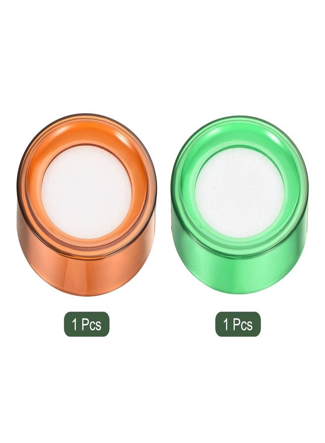 YOKIVE 2 Pcs Finger Wet Sponge, Round Desktop Fingertip Wet Tools | Easy to Use Great for Counting Office Paper Document Bills (Brown and Green, 2.7-Inch) - Image 3