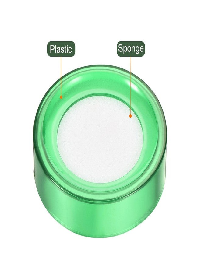 YOKIVE 2 Pcs Finger Wet Sponge, Round Desktop Fingertip Wet Tools | Easy to Use Great for Counting Office Paper Document Bills (Brown and Green, 2.7-Inch) - Image 4