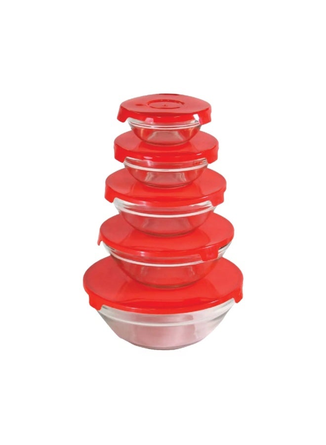 Home Glass Bowl + Lid OCT-W5A 5 pcs