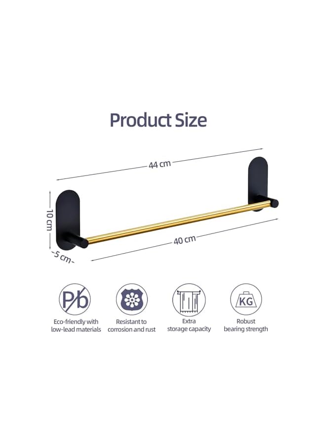 promass 44cm SUS304 Stainless Steel Towel Bar - Wall-Mounted Single Rod with Brushed Nickel or Matte Black Finish - Durable, Space-Efficient Bathroom Organizer Accessory for Modern Homes - Image 3