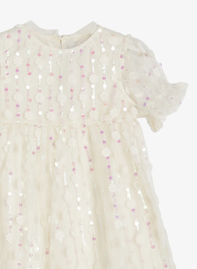 Ripples  Girls Blush Floral Tulle Party Dress for Women | Best Price UAE