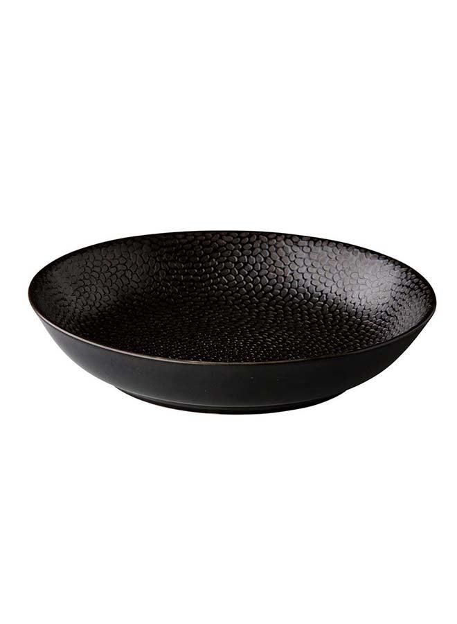 Honeycomb Pattern Pasta Plate, Black, 21 cm