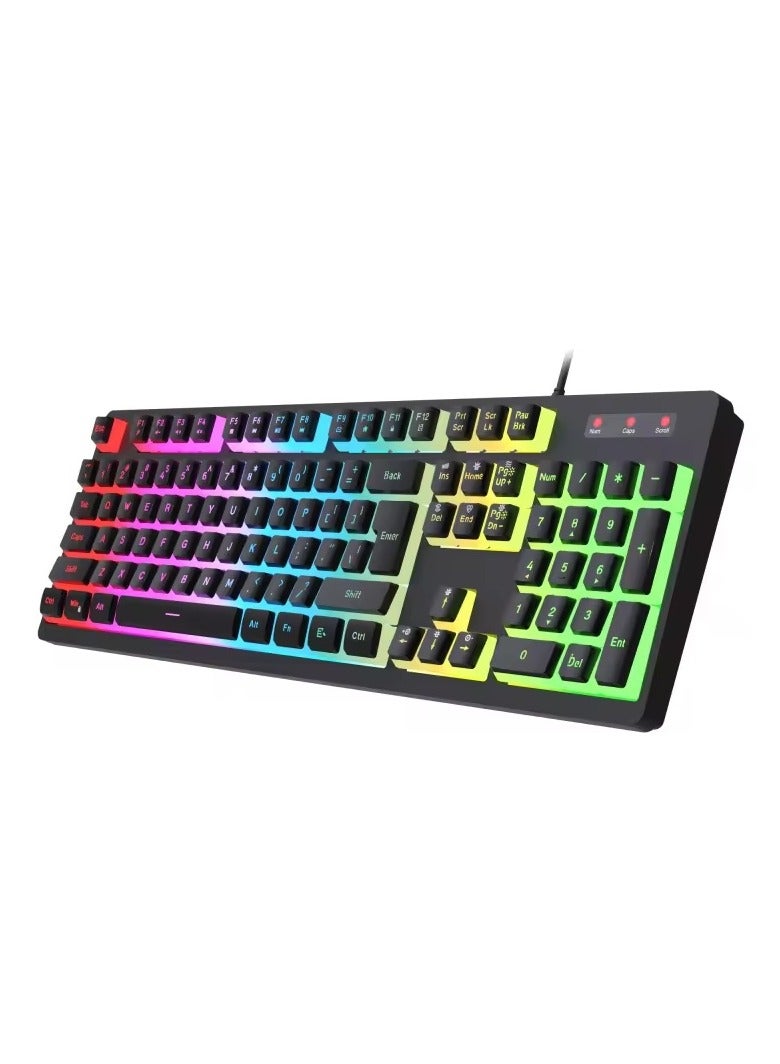 XTRIKE ME X TRIK MY GK-915P Gaming Keyboard, Mechanical, Rainbow Backlight, 104 Keys, Blue Switch-BLACK. - Image 3