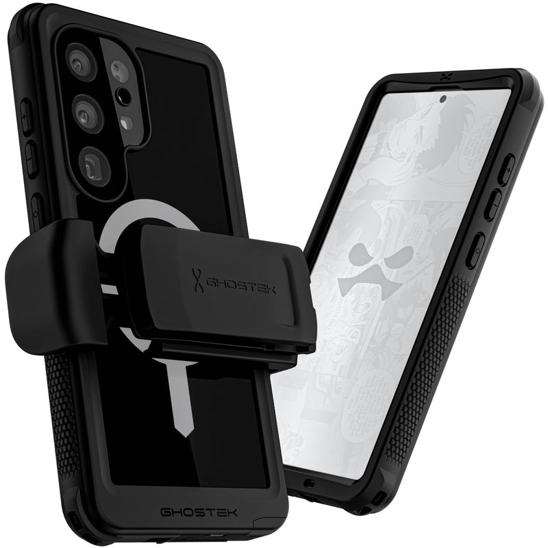 Ghostek Nautical S25 Ultra Waterproof Case with Belt Clip, Screen Protector and Camera Lens Cover Rugged Heavy Duty Magnetic MagSafe Compatible with Samsung Galaxy S25Ultra 2025 (6.9") (Black) - Image 2