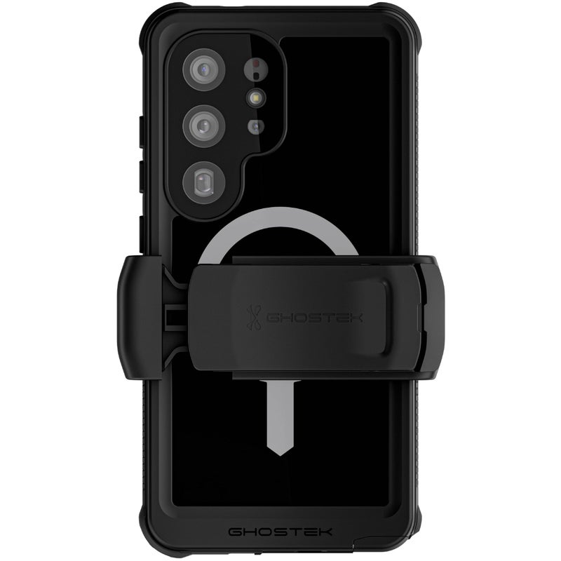 Ghostek Nautical S25 Ultra Waterproof Case with Belt Clip, Screen Protector and Camera Lens Cover Rugged Heavy Duty Magnetic MagSafe Compatible with Samsung Galaxy S25Ultra 2025 (6.9") (Black) - Image 1