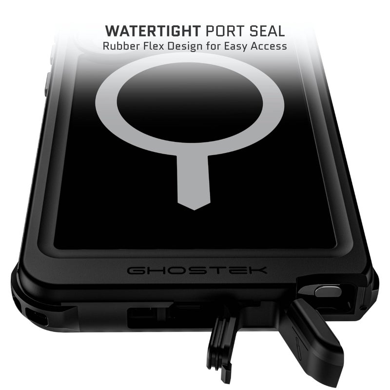 Ghostek Nautical S25 Ultra Waterproof Case with Belt Clip, Screen Protector and Camera Lens Cover Rugged Heavy Duty Magnetic MagSafe Compatible with Samsung Galaxy S25Ultra 2025 (6.9") (Black) - Image 4