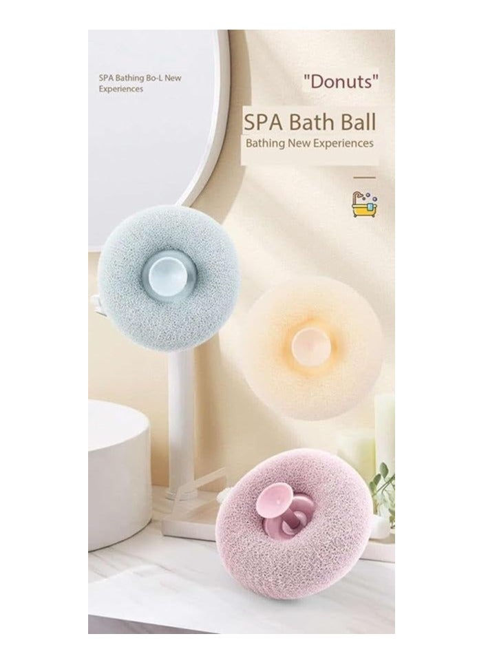 Spaceshoop Shower Loofah Sponge, Bath Exfoliating Scrubber, Donut Shaped Design (Multicolor) - Image 4
