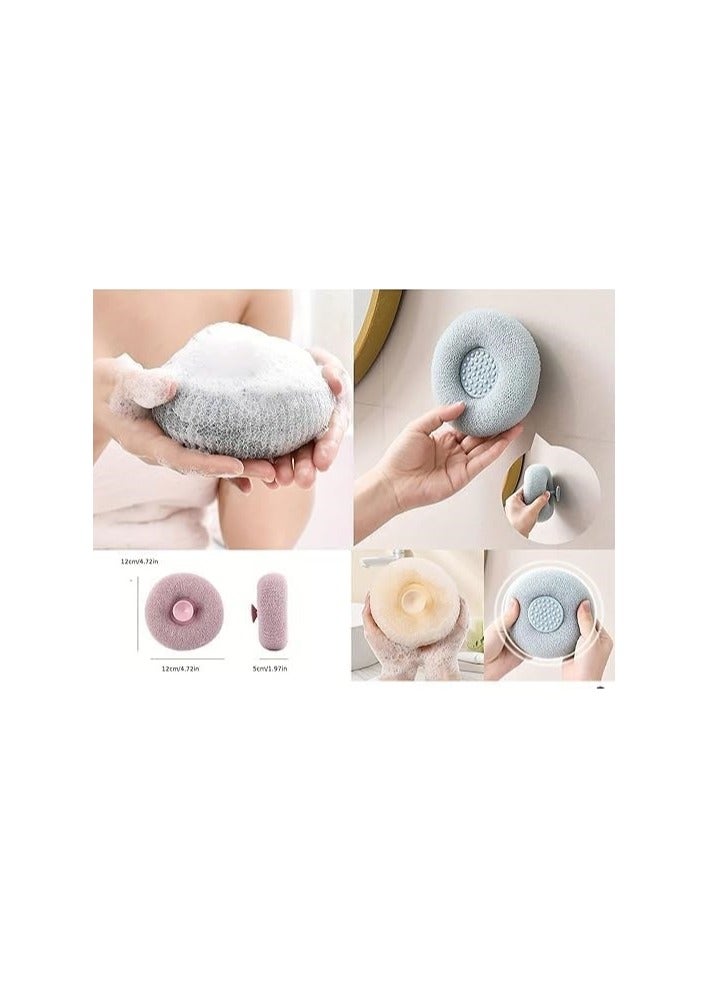 Spaceshoop Shower Loofah Sponge, Bath Exfoliating Scrubber, Donut Shaped Design (Multicolor) - Image 2