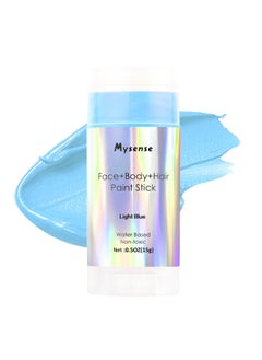 Mysense Mysense Light Blue Face Body Hair Paint Stick,Water Based Washable Temporary Hair Color,Non-toxic Cream Body Paint for Adults and Kids Halloween Cosplay Corpse Bride Sally Face Makeup,0.5oz  - Image 1
