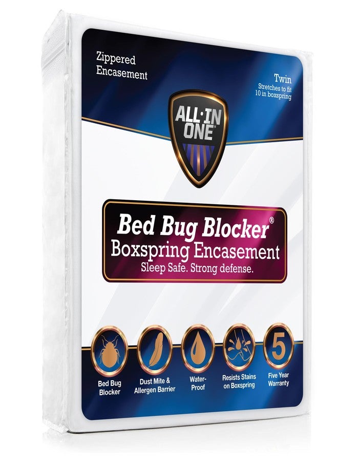 Bed Bug Blocker All-in-One Bed Bug Blocker Zippered Boxspring Encasement, Hypoallergenic, Waterproof, Twin, White - Image 1