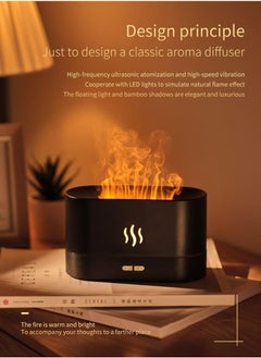 بيوينتي Flame Humidifier Night Light Quiet Desk Top USB Humidifier Aromatherapy Essential Oil Aroma Diffuser for Home Spa Office Bedroom Baby Room (Flame Aroma Diffuser, BLACK)  - Image 5