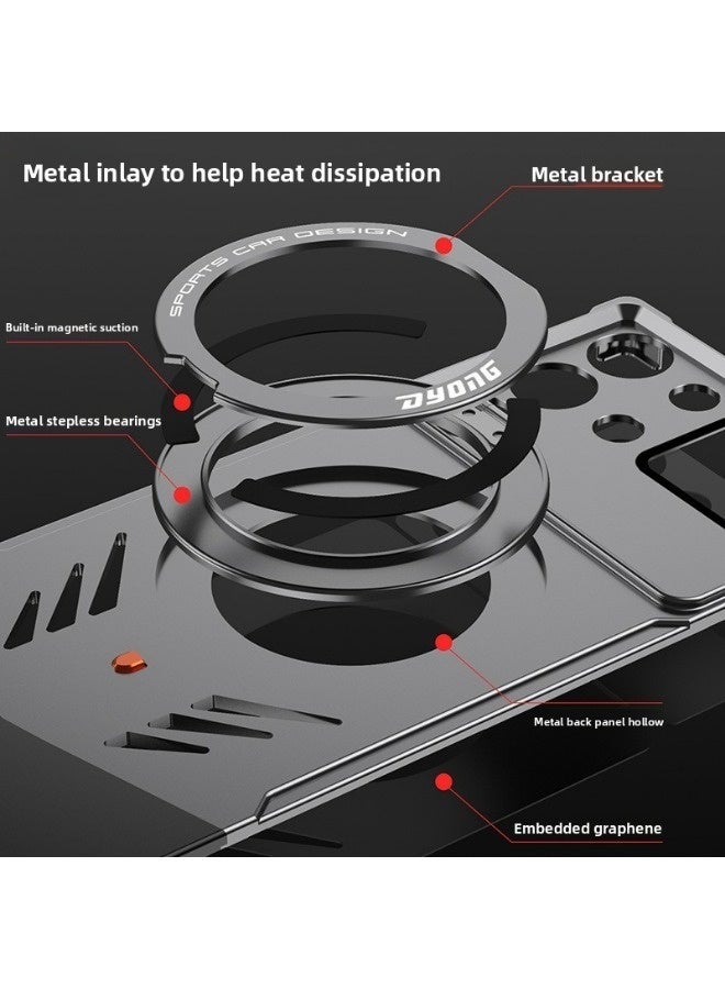 A phone case compatible with the Red Magic 10S Pro, made of metal material with heat dissipation, breathability, magnetic suction, and a frameless design. The phone case is designed with anti drop and shockproof protection - Image 3