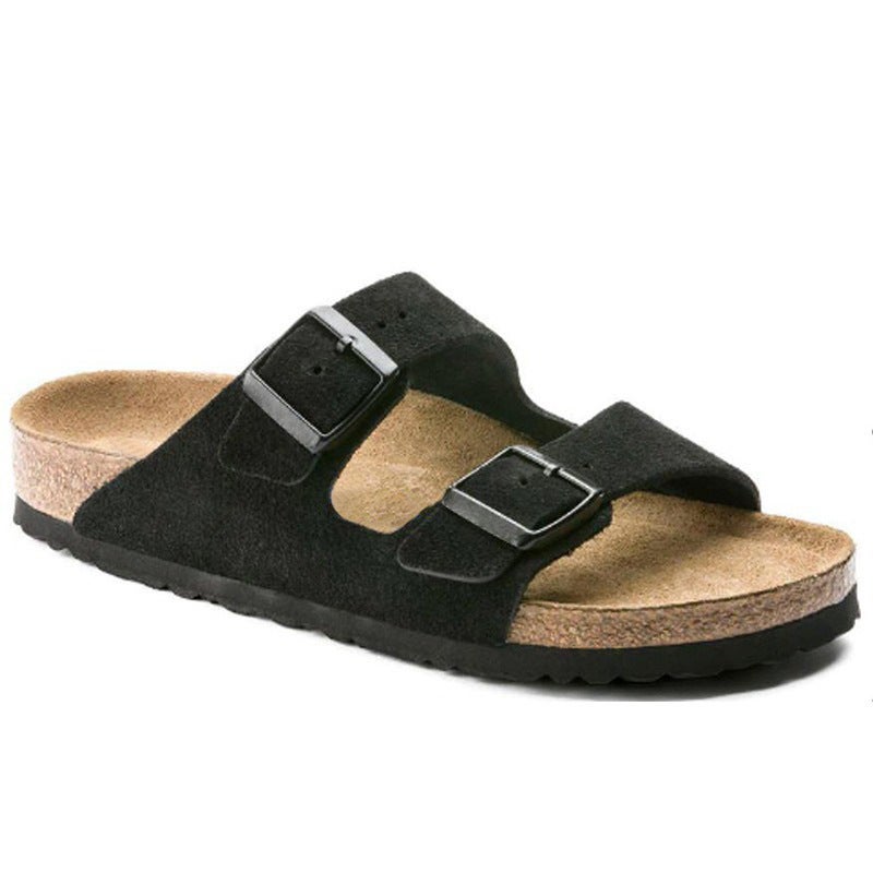 Birkenstock Cork-Soled Sandals for Men and Women, 2026 New Model, Genuine Leather Double-Buckle Two-Strap Retro Birkenstock Shoes - Image 1