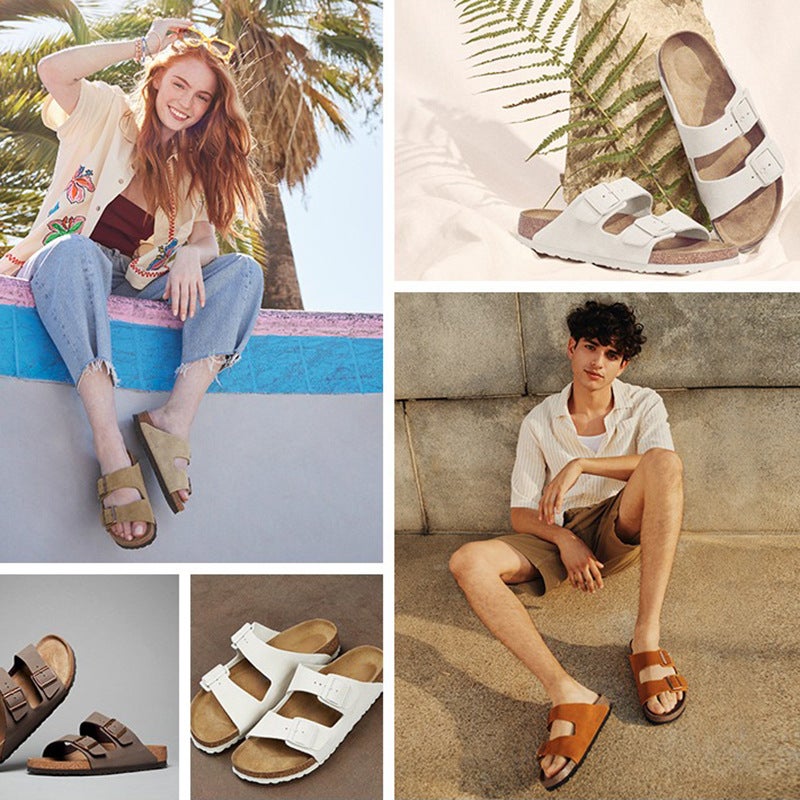 Birkenstock Cork-Soled Sandals for Men and Women, 2026 New Model, Genuine Leather Double-Buckle Two-Strap Retro Birkenstock Shoes - Image 4