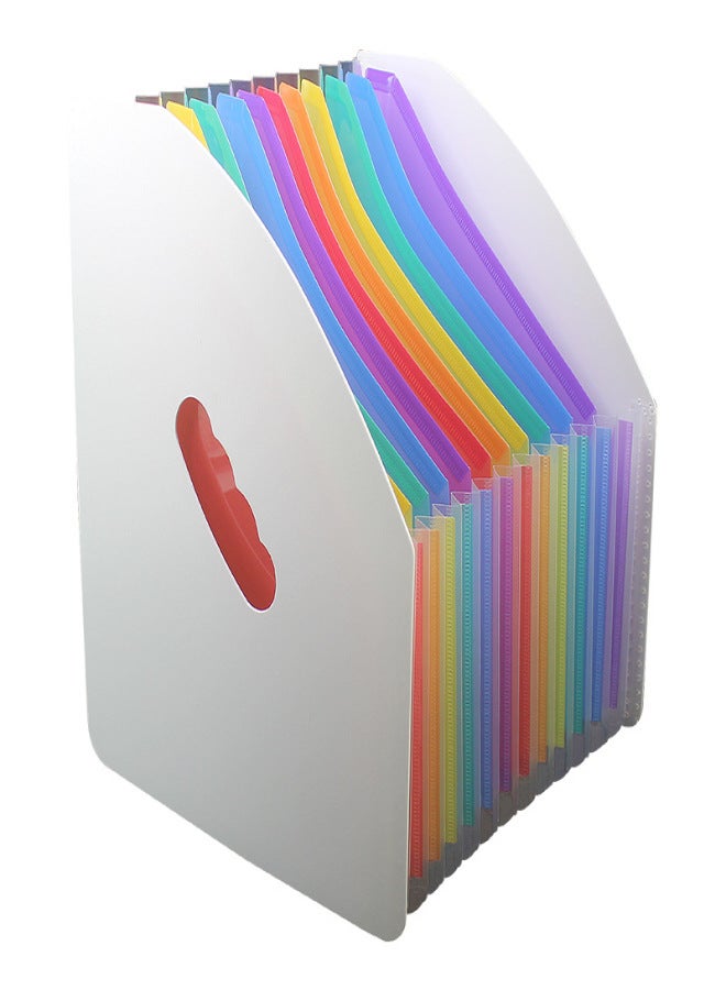 Second change file basket rainbow mini standing A4 organ clip student test paper storage clip 13-layer data management clip White Noodles (Rainbow Inside) - Image 5