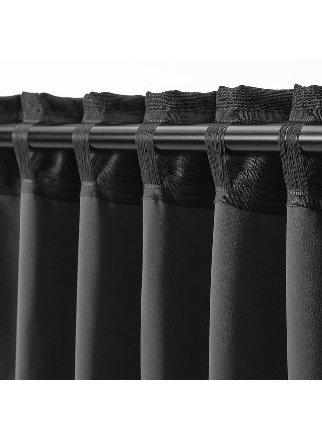 Zaboon Room darkening curtains, 1 pair, with heading tape/anthracite, 145x300 cm - Image 5