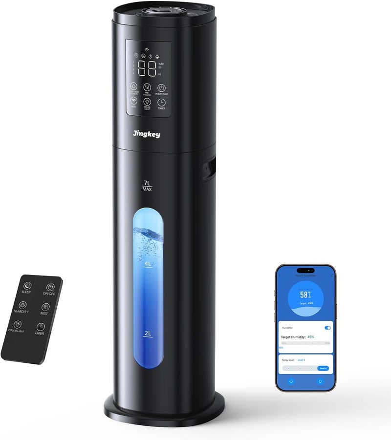 Jingkey 7L Smart Humidifier with App Control, Remote, and 4 Mist Levels - Image 1