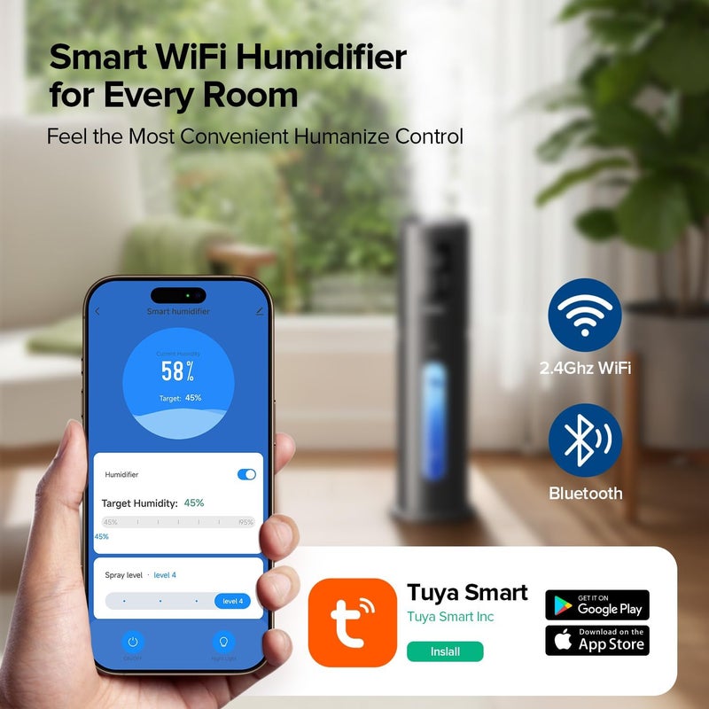 Jingkey 7L Smart Humidifier with App Control, Remote, and 4 Mist Levels - Image 5
