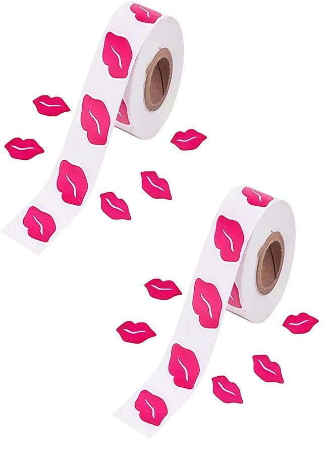 Mozff 2 Roll 500pcs Tanning Stickers, Pink Lip Print Tannings Bed Lip Sticker Self Adhesive Sunbathing,Removable Sun Tan Sticker Perforated Tanning Body,Decals Nail Art Stickers and Decals - Image 1