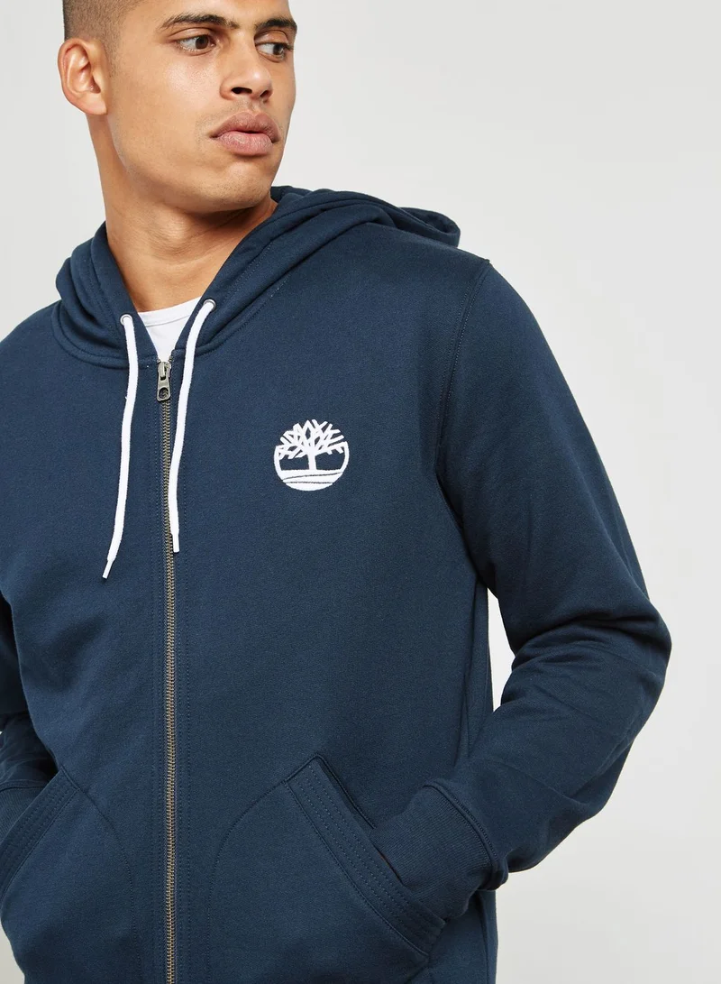Timberland Logo Zip Through Hoodie