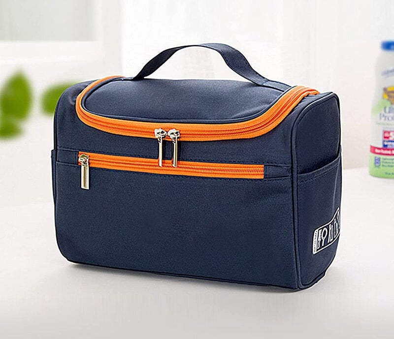 FEXMY Toiletry & Makeup Bag for Women – Travel Organizer Pouch, Cosmetic Storage, Portable Travel Kit, Makeup Pouch for Women, Stylish Makeup Organizer, Travel Essentials Bag (Blue) - Image 2