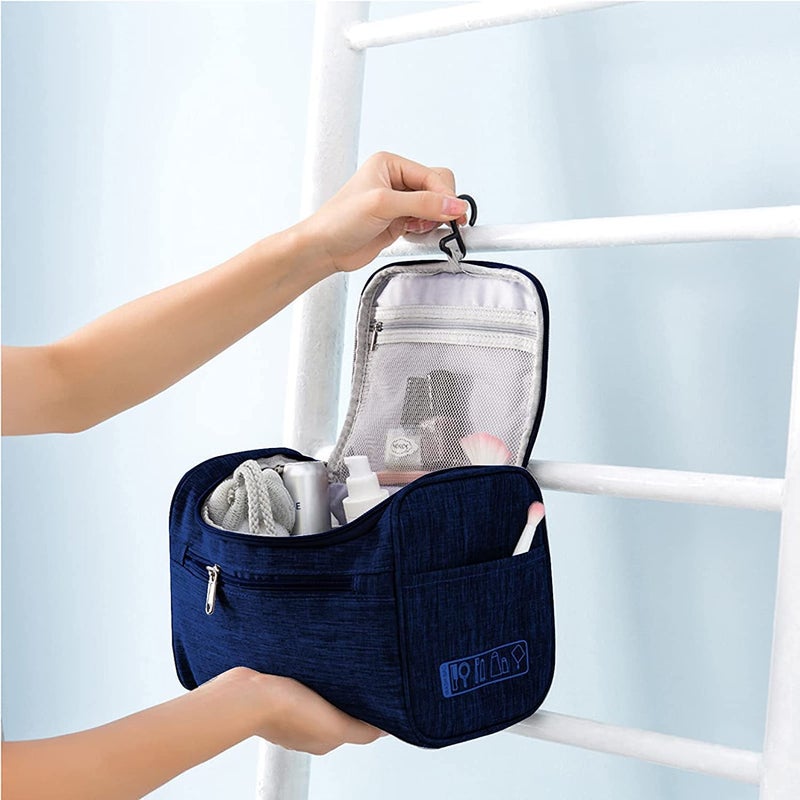 FEXMY Toiletry & Makeup Bag for Women – Travel Organizer Pouch, Cosmetic Storage, Portable Travel Kit, Makeup Pouch for Women, Stylish Makeup Organizer, Travel Essentials Bag (Blue) - Image 3