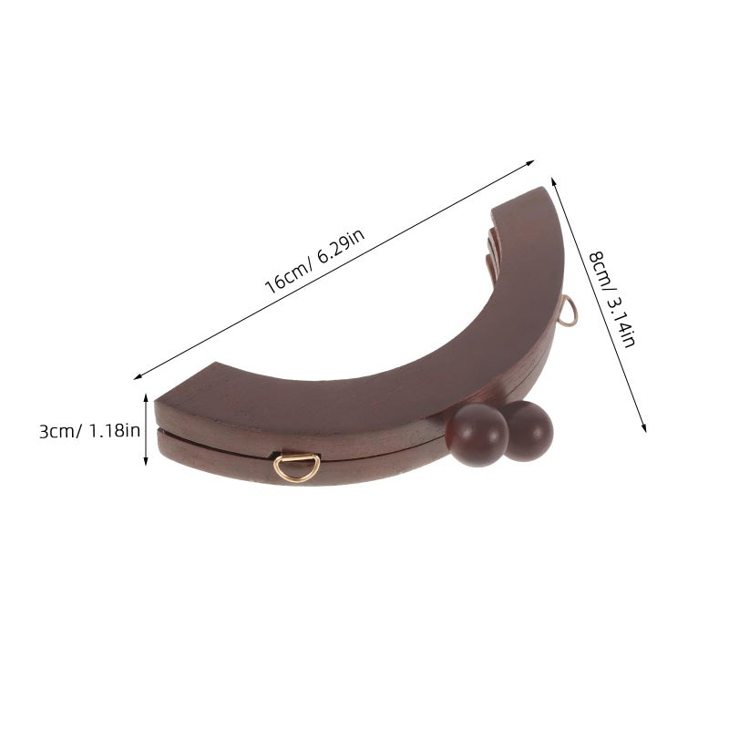 Wooden Purse Handle Replacement 16X6Cm Coffee Color DIY Handbag Craft Accessories - Image 3