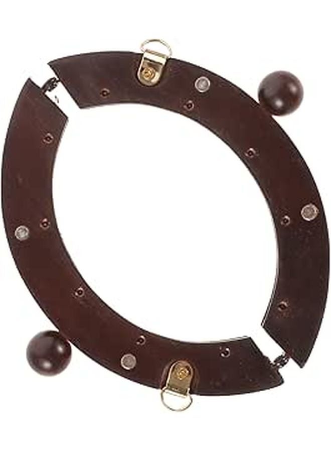 Wooden Purse Handle Replacement 16X6Cm Coffee Color DIY Handbag Craft Accessories - Image 1