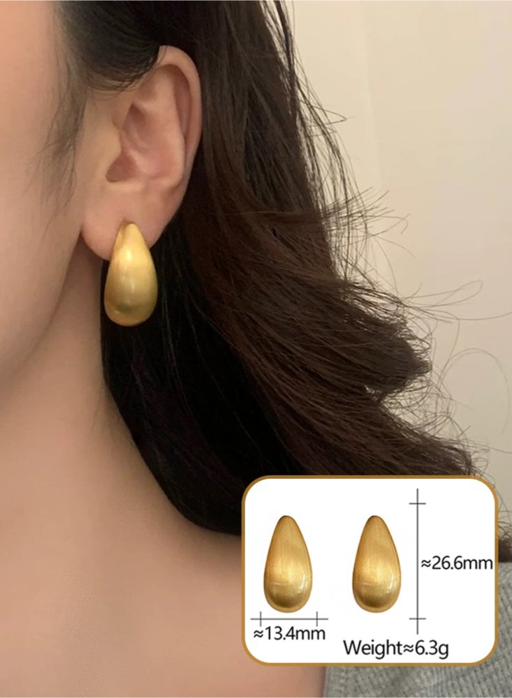 DINGKA 3 pair Women 18K Gold Plated Drop Dangle Earrings, Hoop Earrings, 925 Sterling Silver Allergy-Free - Image 5