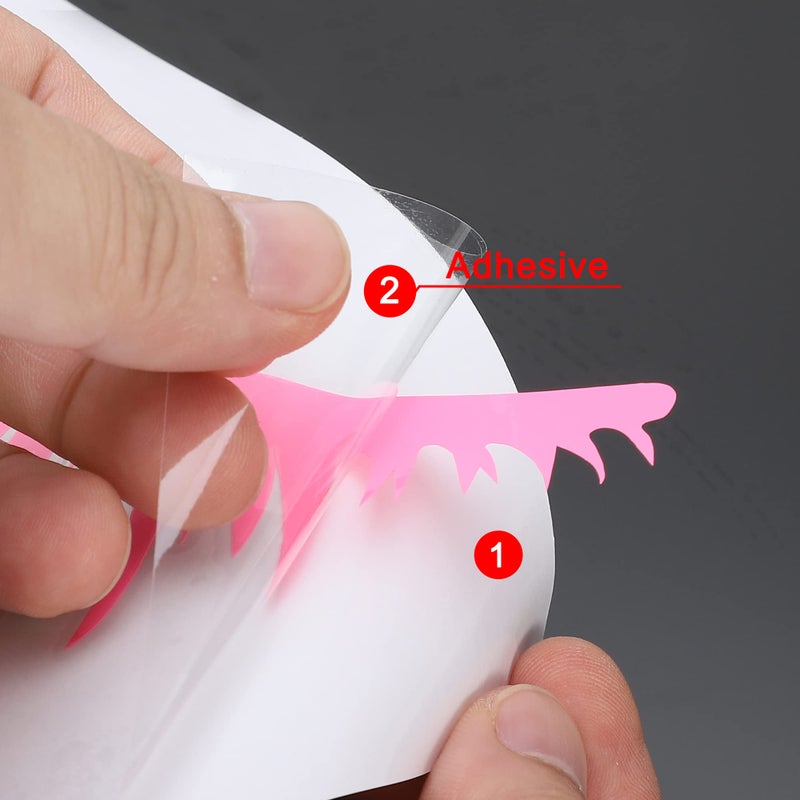 TOMALL 2Pcs Car Headlight Eyelashes Vinyl Stickers Waterproof Personality Cute Decoration Fake Eyelash Decals for Car Truck Headlamp Headlight (Pink) - Image 3