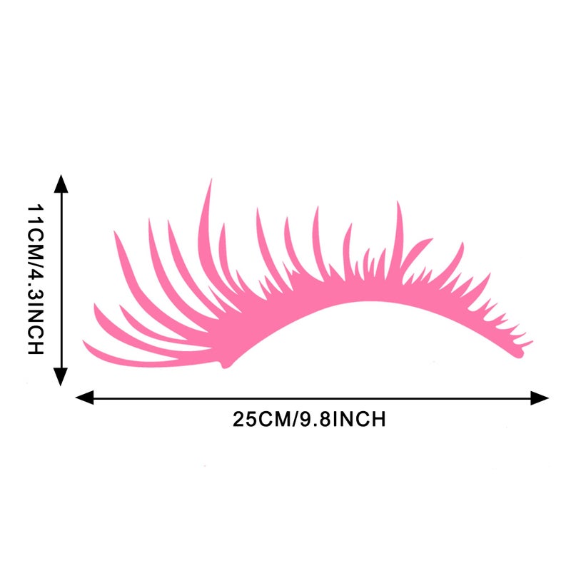TOMALL 2Pcs Car Headlight Eyelashes Vinyl Stickers Waterproof Personality Cute Decoration Fake Eyelash Decals for Car Truck Headlamp Headlight (Pink) - Image 2