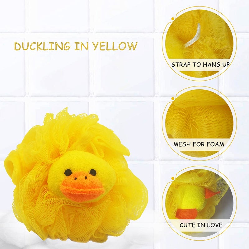 Bleu Bath (4 Pack) Lovely Animal Design Kids Exfoliating Bath Scrubber Body Scrubber Shower Ball for Baby Toddler Kids Gentle Exfoliating Bath Sponge Loofah Pouf in Colorful Design - Image 4
