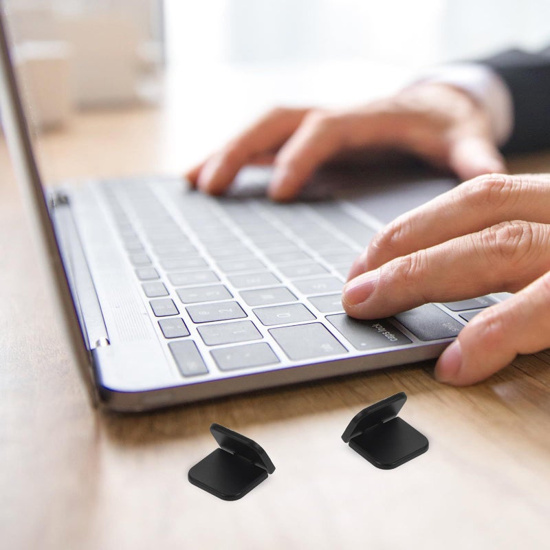 Self-Adhesive Portable Keyboard Riser Mini Laptop Stand Black for Desk - Image 5