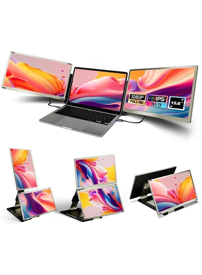 V2COM 15.6" Laptop Screen Extender FHD 1080P Portable Laptop Monitor Extender with 80% NTSC, Comes with Hub USB HDMI, Plug and Play for Mac, Wins, Chrome, Android, Compatible Laptops