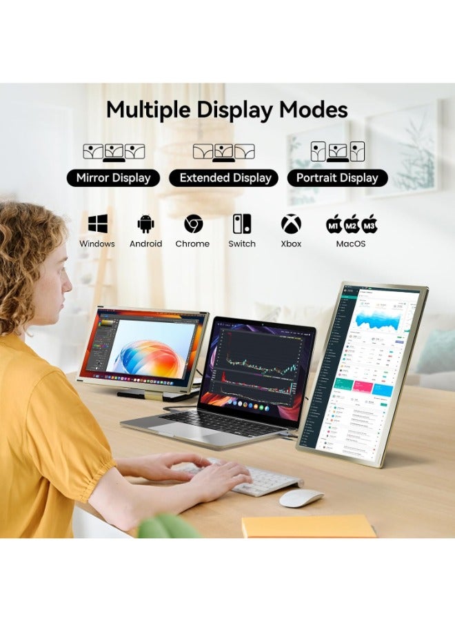 V2COM V2COM 15.6" Laptop Screen Extender FHD 1080P Portable Laptop Monitor Extender with 80% NTSC, Comes with Hub USB HDMI, Plug and Play for Mac, Wins, Chrome, Android, Compatible Laptops  - Image 3