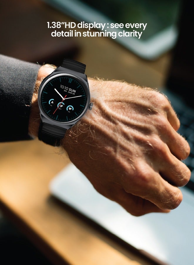 Seeken Gravity Next Gen 2 Smart Watch | Smart Watches for Men | Watches for Women | Bluetooth Calling & Health Monitoring | 1.38" TFT Display | IP67 Waterproof | Long Battery Life | Black - Image 3