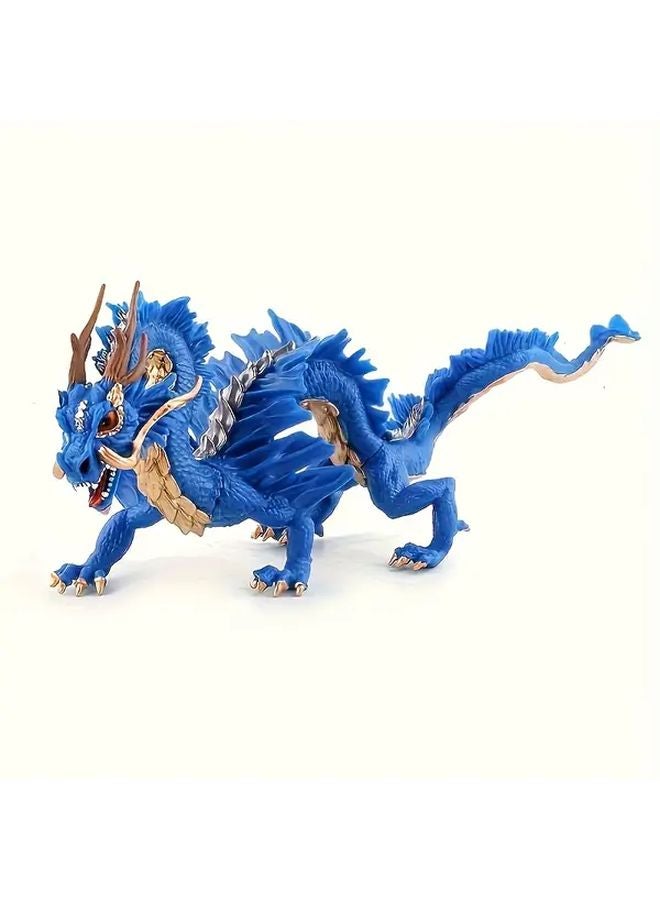 Blue Dragon Chinese Mythical Beast Statue Desktop Ornament New Year Gift - Image 1