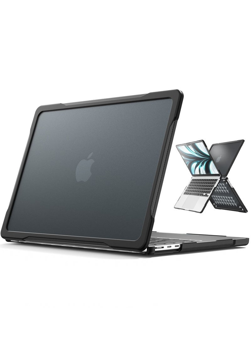كابتن تيك جراب صلب لجهاز MacBook Air مقاس 13.6 بوصة 2022 إصدار A2681 مع غطاء واقٍ مزدوج الطبقة شديد التحمل بشريحة M2 مع مسند قابل للطي لـ 2022 MacBook Air 13.6 مع معرف اللمس - Image 1