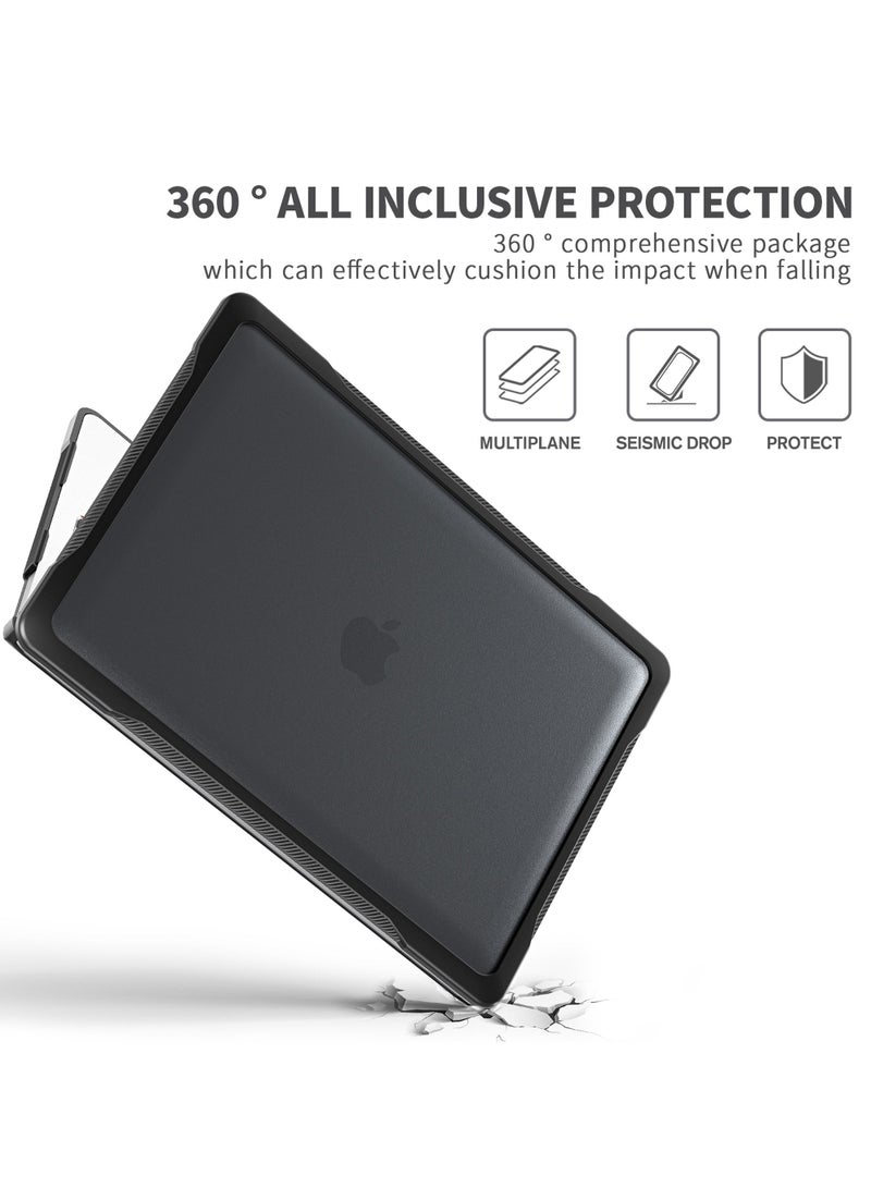 كابتن تيك جراب صلب لجهاز MacBook Air مقاس 13.6 بوصة 2022 إصدار A2681 مع غطاء واقٍ مزدوج الطبقة شديد التحمل بشريحة M2 مع مسند قابل للطي لـ 2022 MacBook Air 13.6 مع معرف اللمس - Image 4