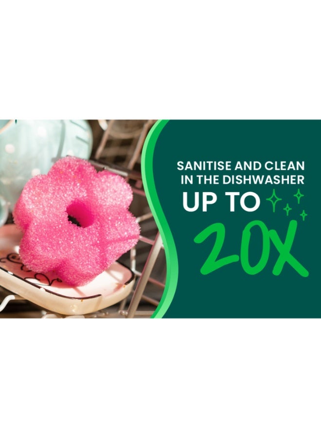 Scotch Brite Scotch-Brite® Flex Scrub, Pink, Non-Scratch Dish Sponge with Flexible Shape, 1/Pack, EN/ES/PT/AR - Image 5