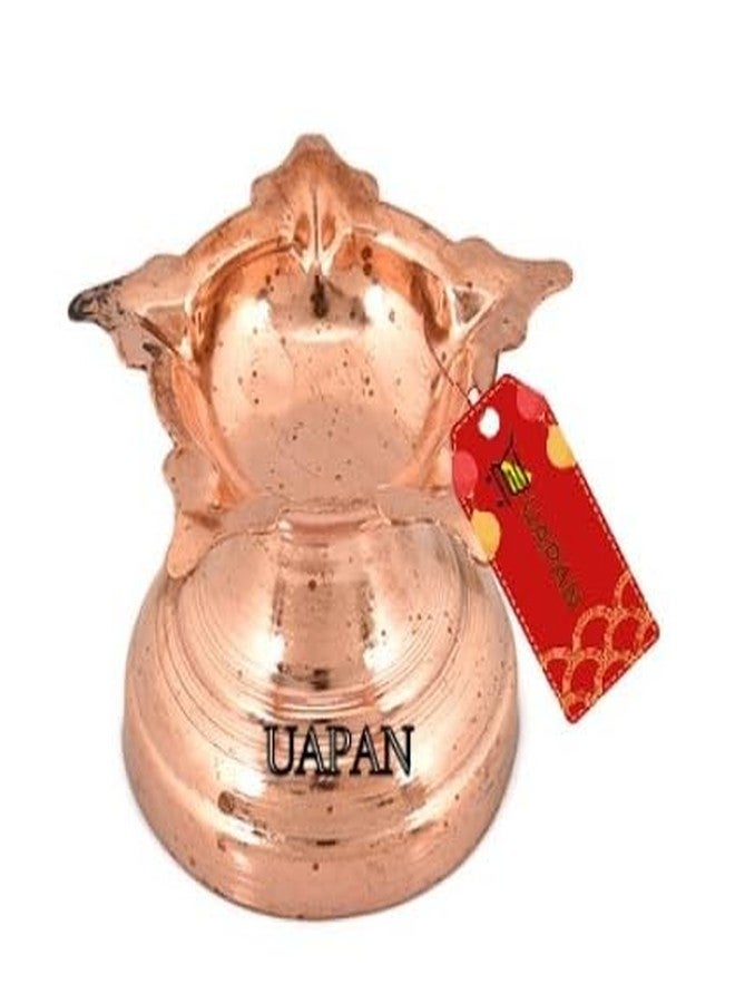 UAPAN Copper panchmukhi Diya for Puja, Temple, Home and Office(Copper Diya Pack of 4) - Image 4