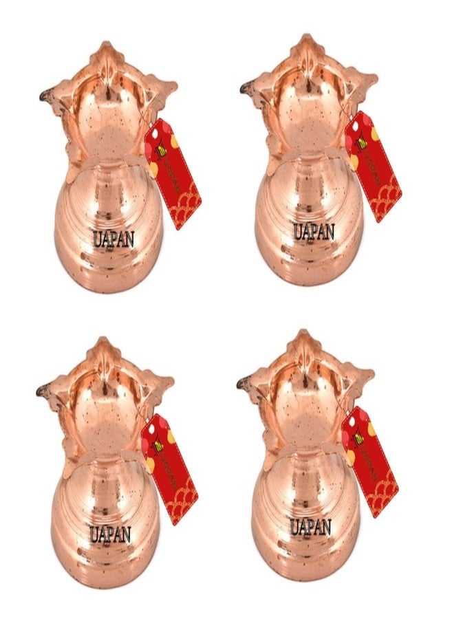 UAPAN Copper panchmukhi Diya for Puja, Temple, Home and Office(Copper Diya Pack of 4) - Image 2
