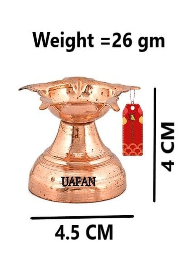 UAPAN Copper panchmukhi Diya for Puja, Temple, Home and Office(Copper Diya Pack of 4) - Image 3