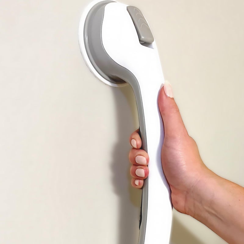 Safe-er-Grip أشرطة سحب آمنة لتغيير أنماط الحياة لحمامات السباحة والدش؛ مقبض مساعد آمن للحمام، أبيض ورمادي، 16 بوصة - Image 4