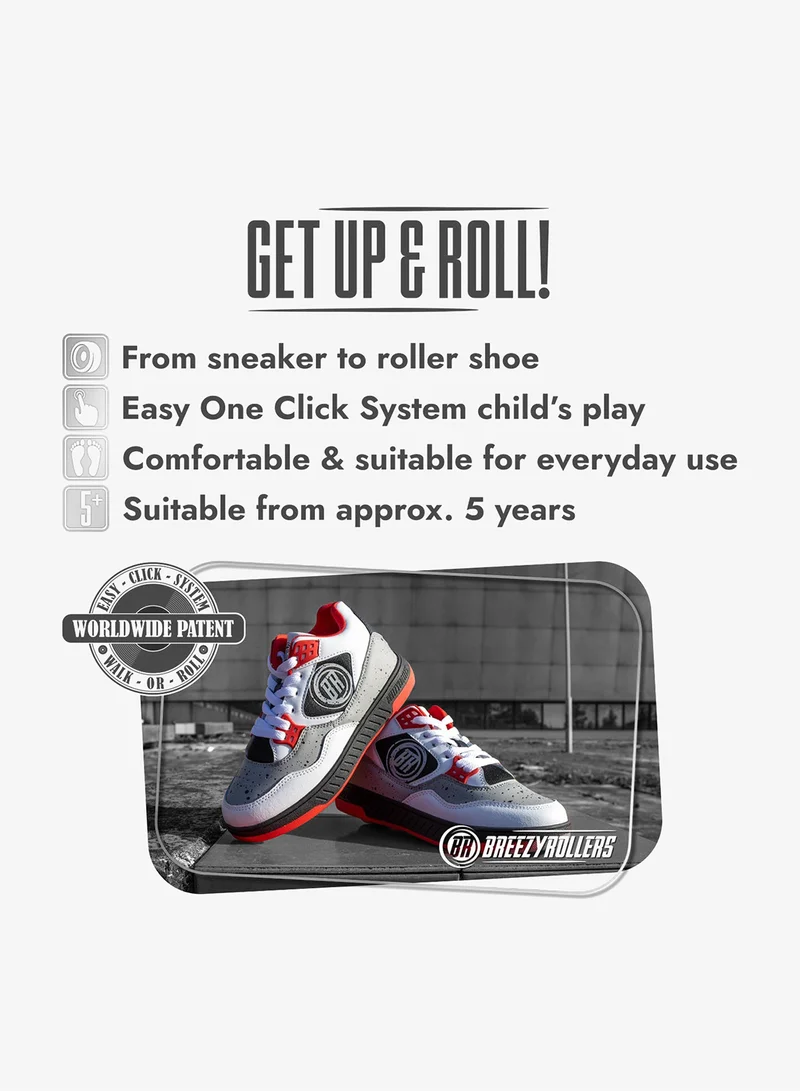 BREEZYROLLERS BREEZY ROLLERS Shoes with Wheels for Children, Roller Skates Sneakers Kids, From Children's Street Shoes to Roller Skates in a Few Seconds, Patented Click System, Trainers with Wheels for Girls & Boys