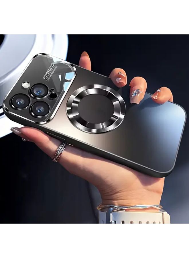 علبة شحن لاسلكي مغناطيسية لجهاز iPhone 16 Pro Max، التيتانيوم الأزرق، نافذة زجاجية، خلفية غير لامعة مقاومة للصدمات - Image 5