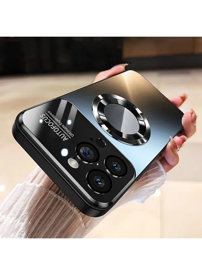 علبة شحن لاسلكي مغناطيسية لجهاز iPhone 16 Pro Max، التيتانيوم الأزرق، نافذة زجاجية، خلفية غير لامعة مقاومة للصدمات - Image 3